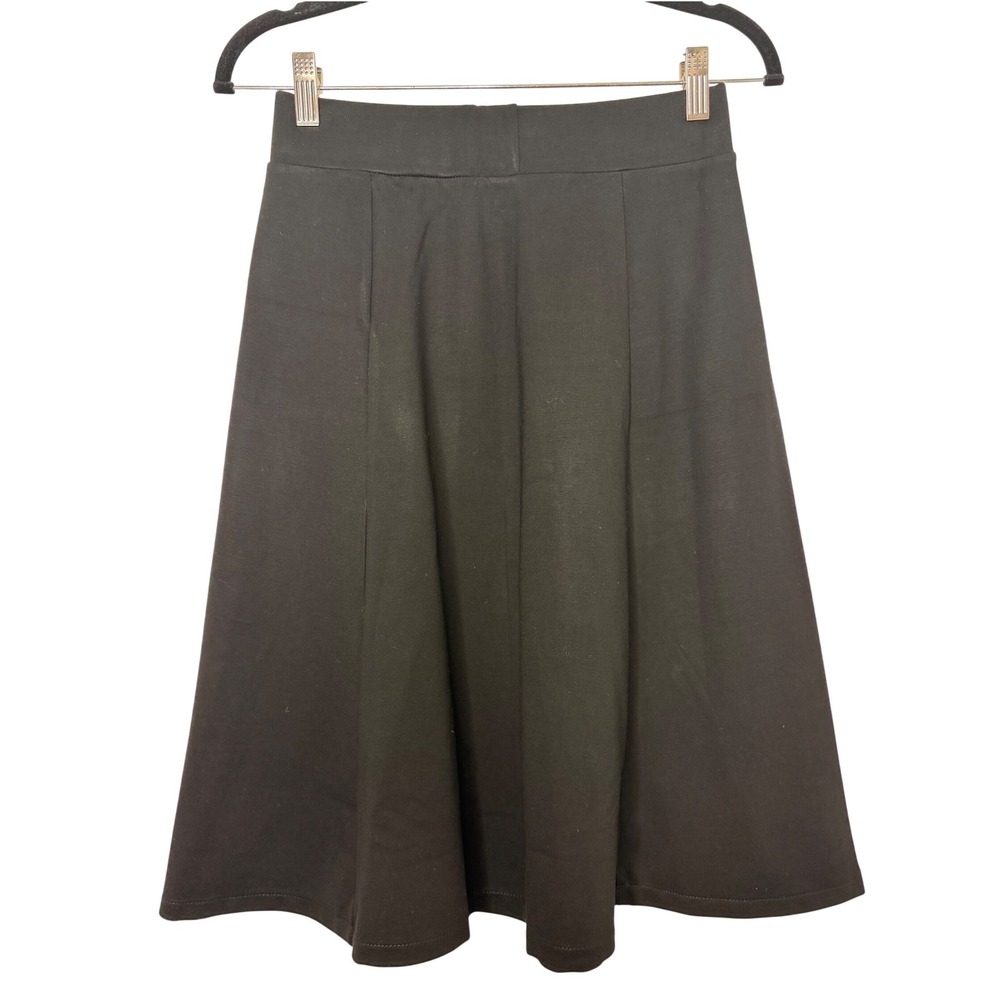 Urban Coco Black A-Line Midi Skirt Women Small Elastic Waist Viscose Blend NWT - Picture 3 of 7